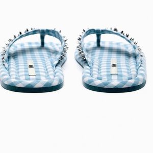 Zara check stud spike sandals